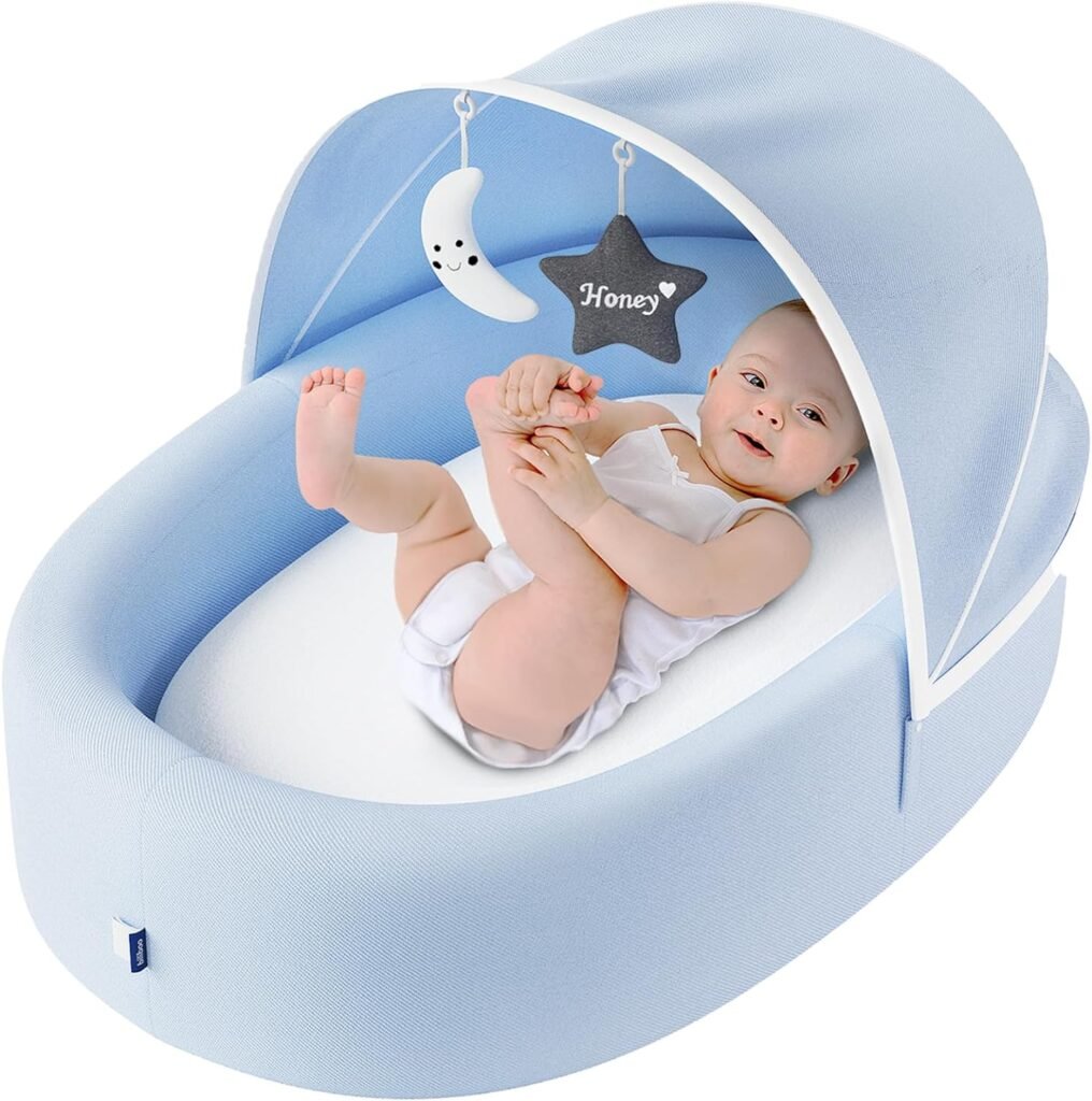 Premium Baby Lounger for Newborn, Infant and Toddler - Baby Nest Lounger - Blue